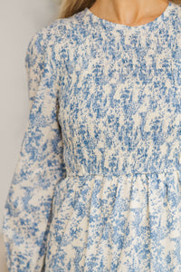 NURSING COLLECTION: Best Day Blue Toile Midi Dress