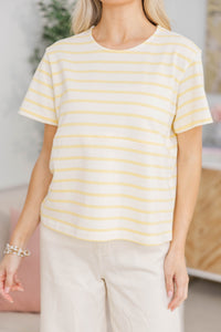 NURSING COLLECTION: Lucky You Yellow Striped Tee