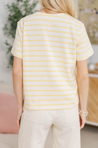 NURSING COLLECTION: Lucky You Yellow Striped Tee