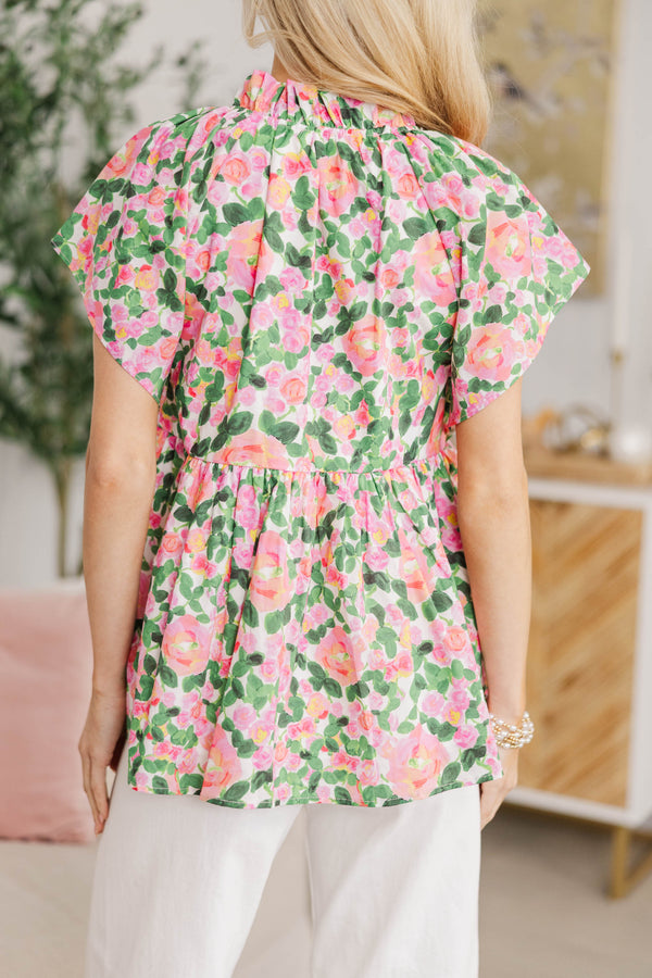 NURSING COLLECTION: Ready To Go Pink Floral Blouse