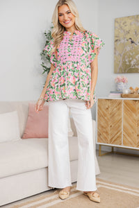 NURSING COLLECTION: Ready To Go Pink Floral Blouse