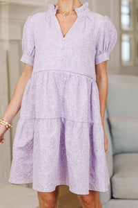 NURSING COLLECTION: All Signs Point Here Lavender Textured Dress