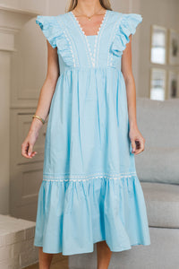 NURSING COLLECTION: Little Miss Lovely Light Blue Ruffled Midi Dress