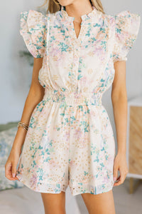 NURSING COLLECTION: Wild Love Cream Eyelet Romper