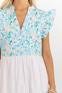 Created Beauty Pink Mixed Print Midi Dress