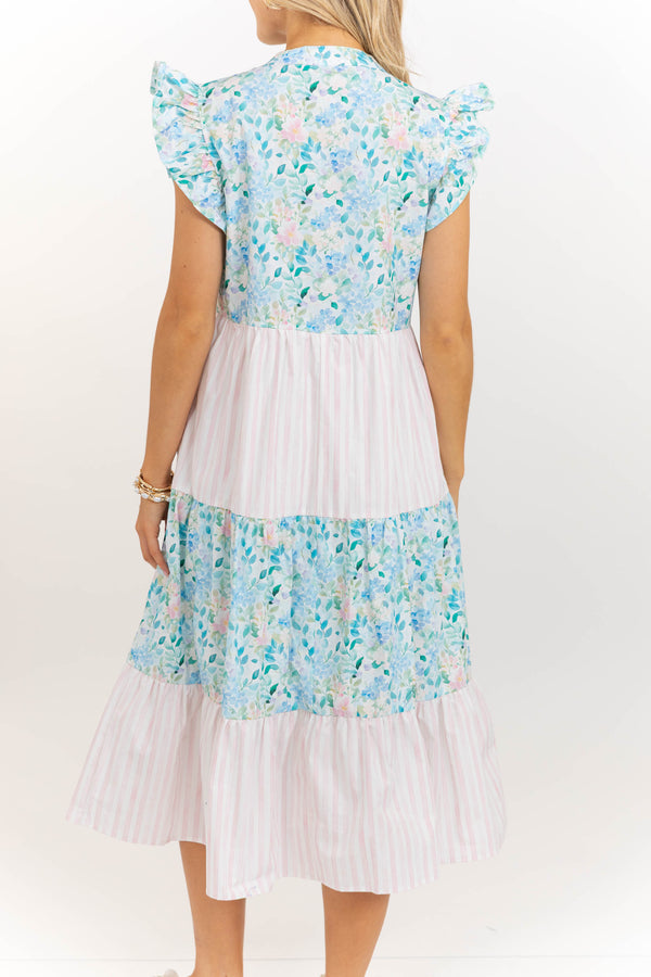 Created Beauty Pink Mixed Print Midi Dress