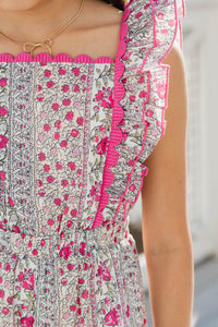 Girls: The Charlotte Rose Pink Floral Jumpsuit