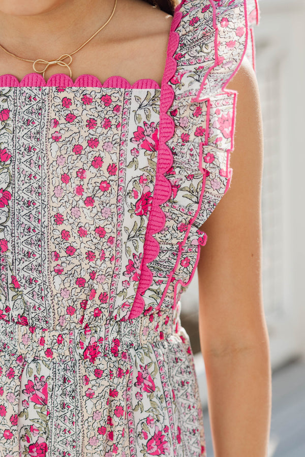Girls: The Charlotte Rose Pink Floral Jumpsuit