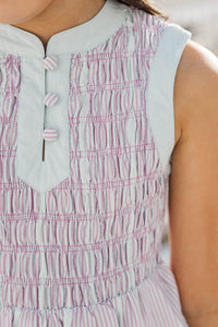 Girls: The Birdie Bliss Pink Striped Smocked Dress