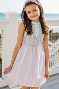 Girls: The Birdie Bliss Pink Striped Smocked Dress