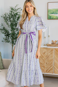 NURSING COLLECTION: Only For You Lavender Ditsy Floral Maxi Dress