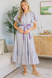 NURSING COLLECTION: Only For You Lavender Ditsy Floral Maxi Dress