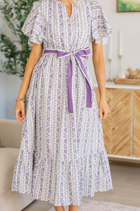 NURSING COLLECTION: Only For You Lavender Ditsy Floral Maxi Dress