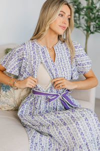 NURSING COLLECTION: Only For You Lavender Ditsy Floral Maxi Dress