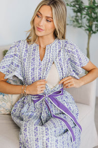 NURSING COLLECTION: Only For You Lavender Ditsy Floral Maxi Dress