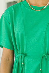 Easy Motion Green Drawstring Dress