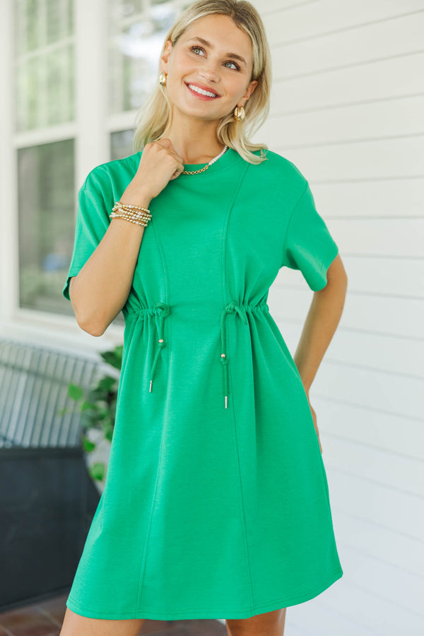 Easy Motion Green Drawstring Dress
