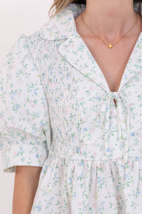 Sweet Staple White Ditsy Floral Blouse