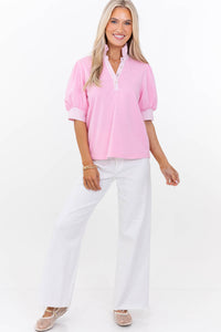 Almost Too Perfect Pink Blouse