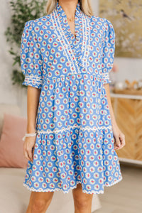 NURSING COLLECTION: Love Grows Here Blue Medallion Dress