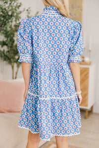 NURSING COLLECTION: Love Grows Here Blue Medallion Dress