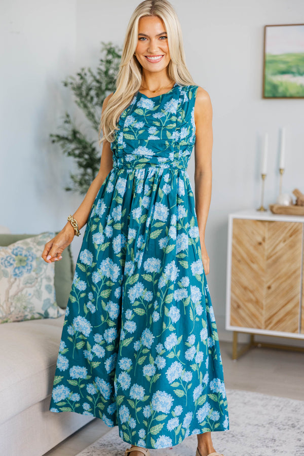 NURSING COLLECTION: All Together Now Navy Blue Floral Midi Dress