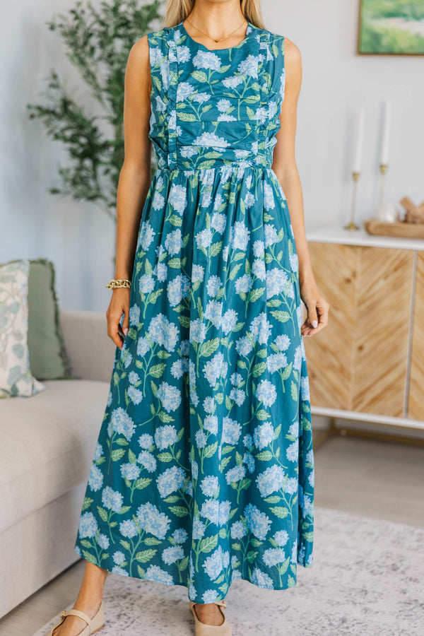 NURSING COLLECTION: All Together Now Navy Blue Floral Midi Dress