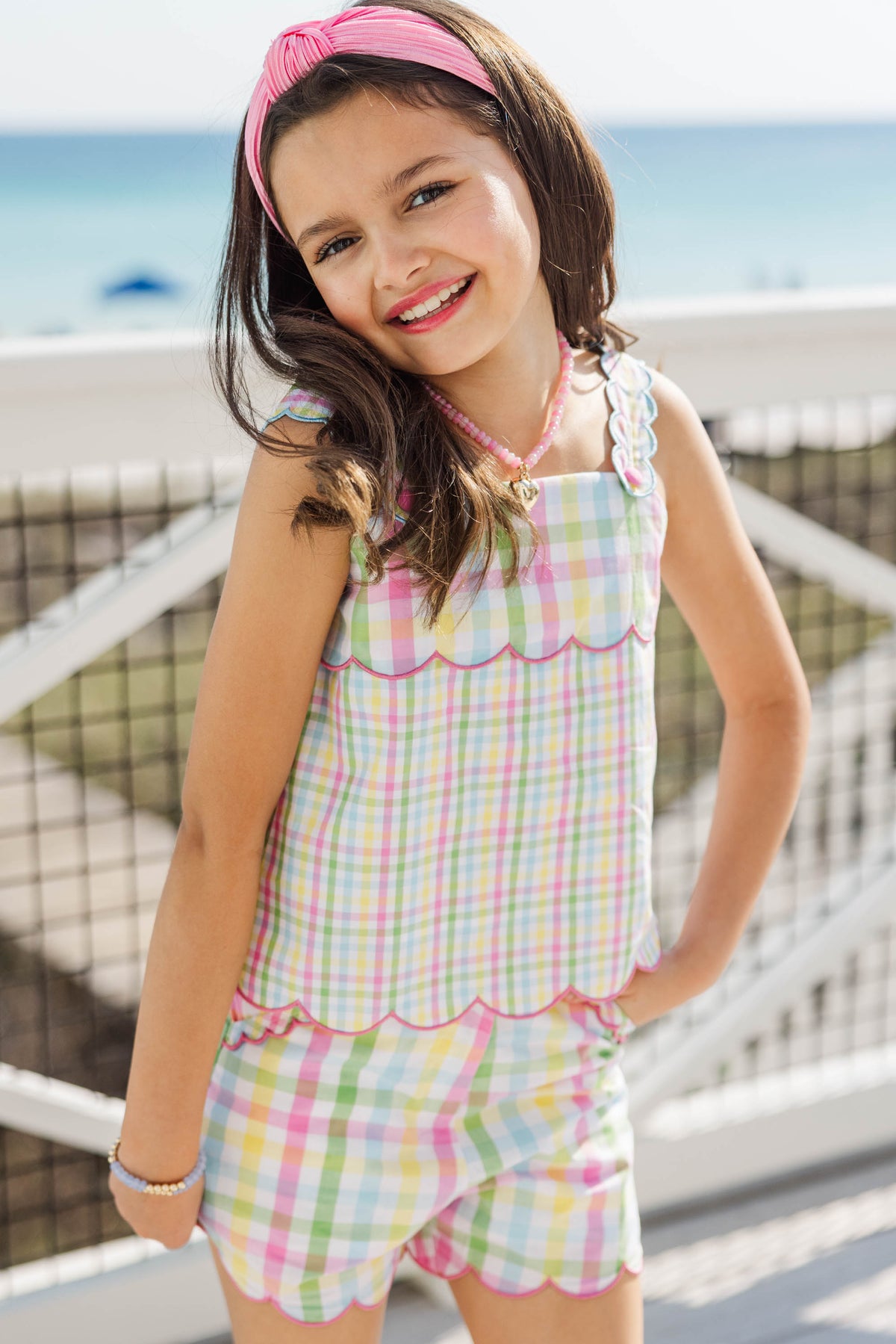 Girls: So Very You Pink Gingham Scalloped Set – Shop the Mint