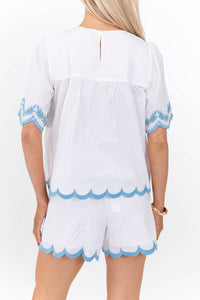 Feels Light And Lovely White Embroidered Blouse