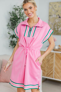 NURSING COLLECTION: Get Up And Go Pink Drawstring Dress