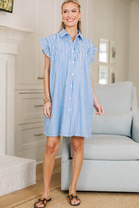 NURSING COLLECTION: On The Way Blue & White Striped Shift Dress