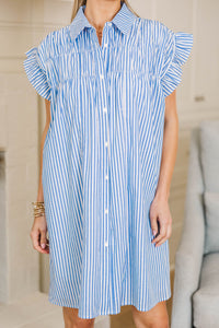 NURSING COLLECTION: On The Way Blue & White Striped Shift Dress