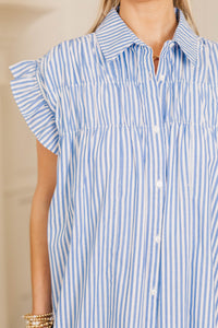 NURSING COLLECTION: On The Way Blue & White Striped Shift Dress