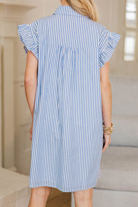 NURSING COLLECTION: On The Way Blue & White Striped Shift Dress