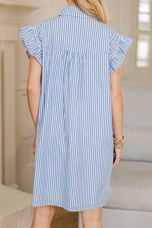 NURSING COLLECTION: On The Way Blue & White Striped Shift Dress