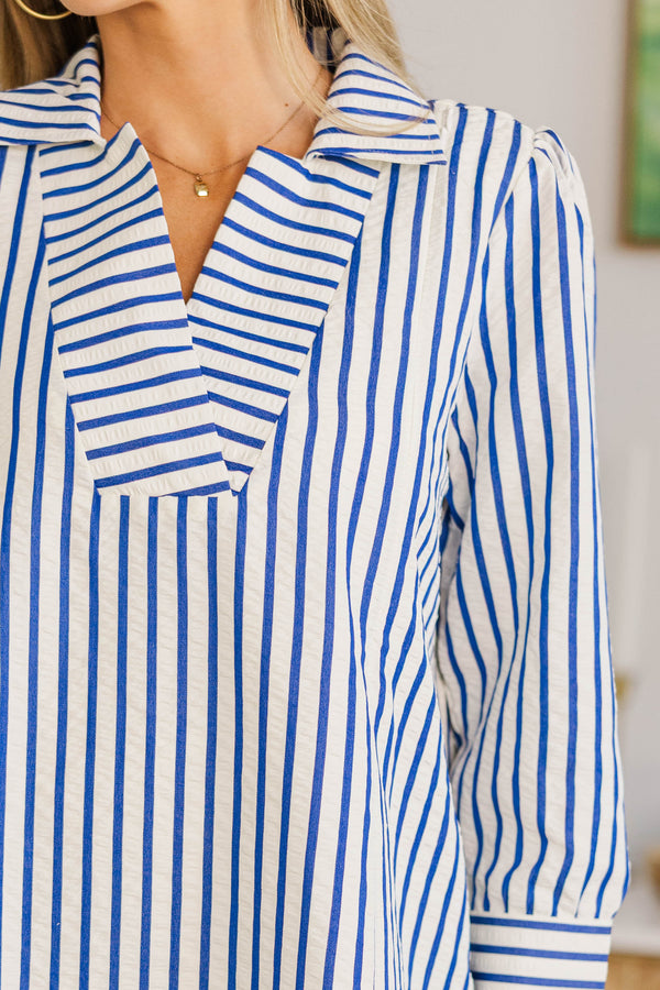 NURSING COLLECTION: Casually Yours Blue Striped Dress