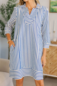 NURSING COLLECTION: Casually Yours Blue Striped Dress