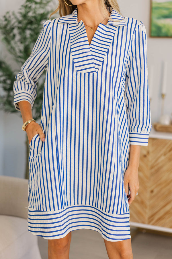 NURSING COLLECTION: Casually Yours Blue Striped Dress