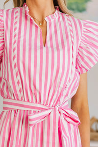 NURSING COLLECTION: Loving You Well Pink Striped Midi Dress