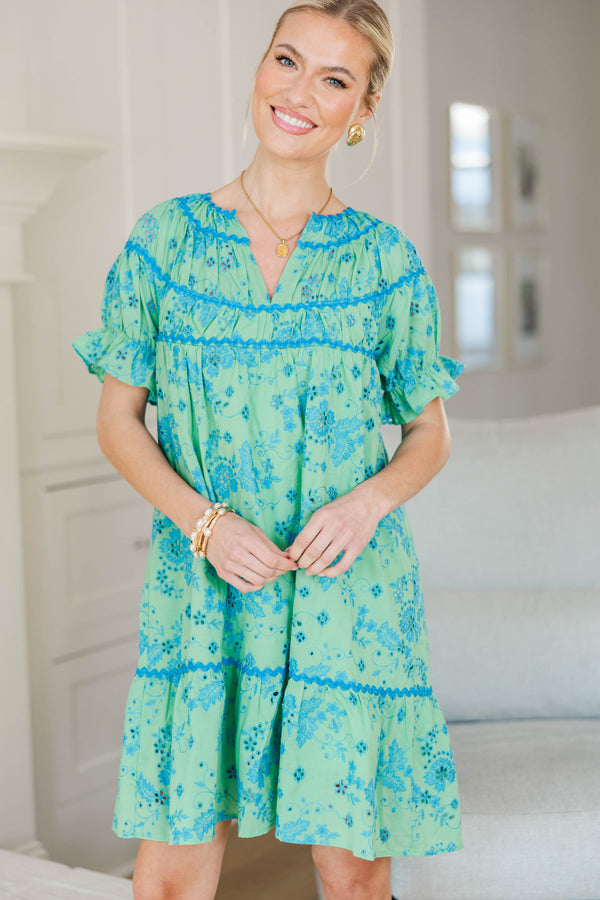 NURSING COLLECTION: Always in Bloom Green Eyelet Dress