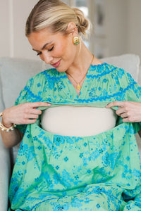 NURSING COLLECTION: Always in Bloom Green Eyelet Dress