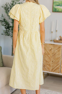 NURSING COLLECTION: Back When Yellow Striped Scalloped Dress