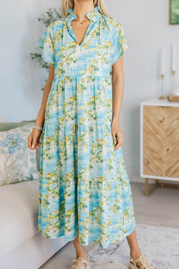 NURSING COLLECTION: In Your Dreams Blue Toile Midi Dress