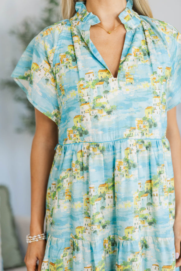 NURSING COLLECTION: In Your Dreams Blue Toile Midi Dress