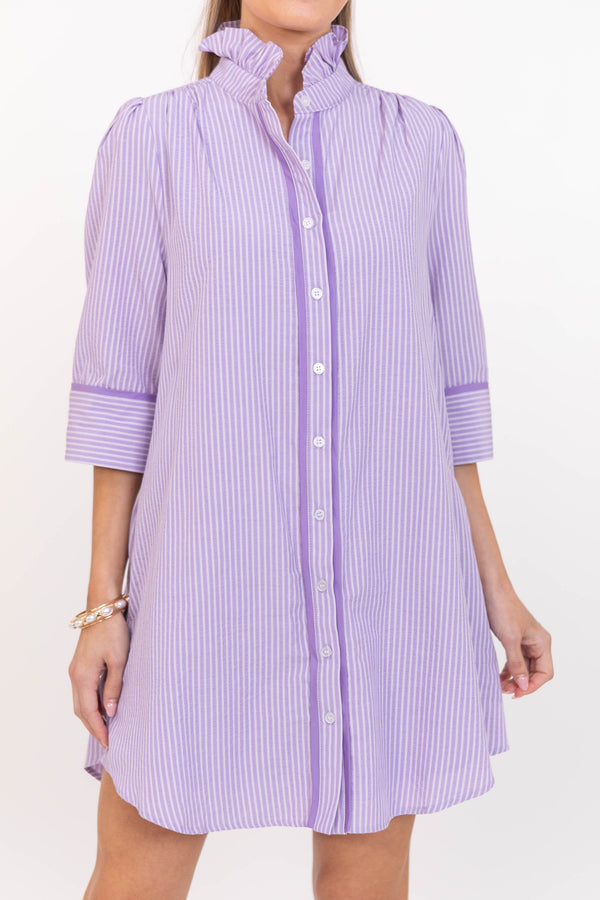 Simply Darling Lavender Seersucker Dress, Large - The Mint Julep Boutique | Women's Boutique Clothing Simply Darling Lavender Seersucker Dress, Large - The Mint Julep Boutique | Women's Boutique Clothing