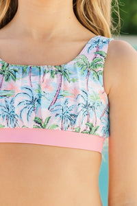 Girls: Island Dreamer Blue Novelty Two Piece Swimsuit