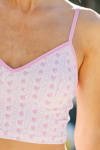 The Sun Finds You Pink Floral Bikini Top