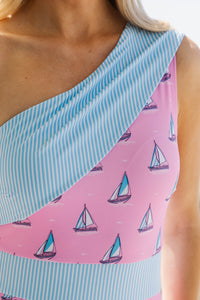 The Coastal Edit Pink Novelty One Piece Swimsuit