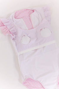 NURSING COLLECTION: Yacht Club Pink Gingham One Piece Rashgaurd