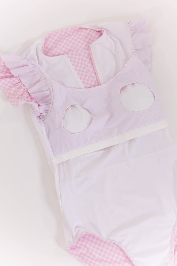 NURSING COLLECTION: Yacht Club Pink Gingham One Piece Rashgaurd